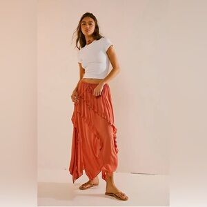 Free People Ambie Blue Maxi Skirt